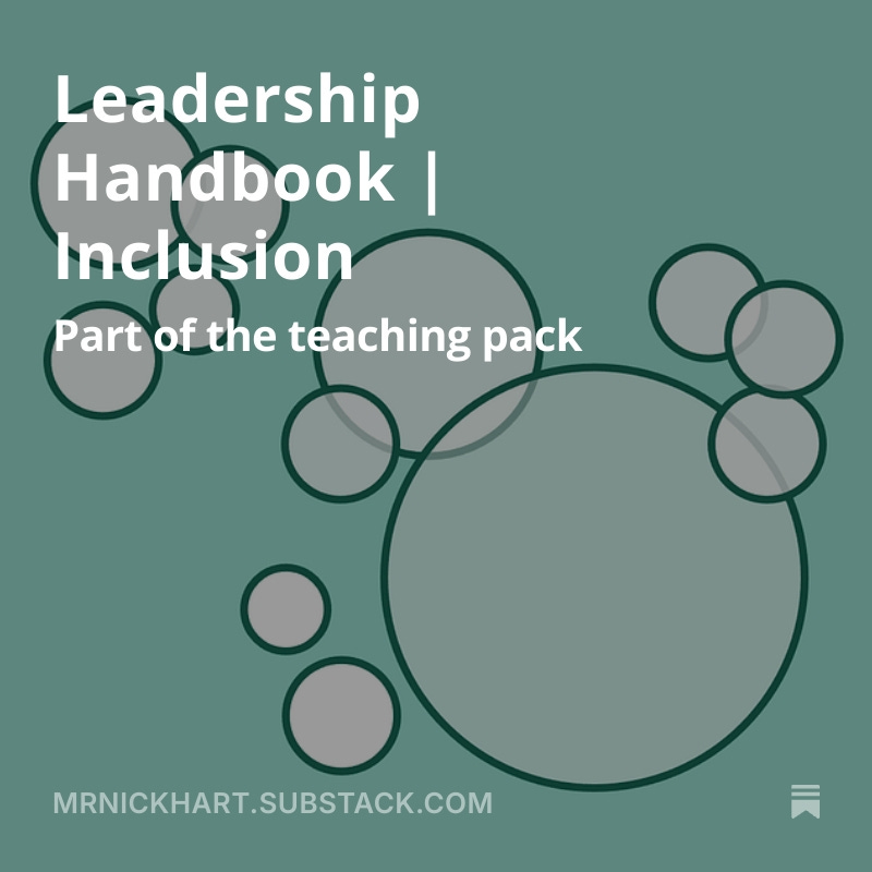 MrNickHart's tweet photo. ✍ NEW ON SUBSTACK ✍

I'm pairing something old from the Wordpress archive with something new.

From the archives: The stories we tell | SEND

New this week: We are inclusive

And new this month from the #LeadershipHandbook: Inclusion https://t.co/2YPembMmTr