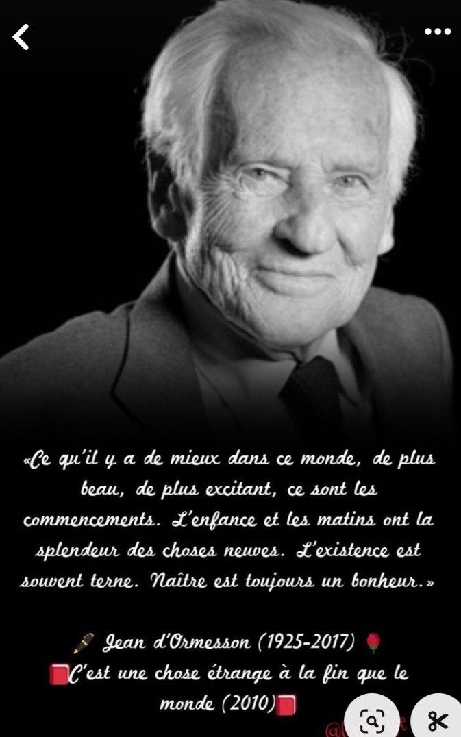 MariePrieu5530's tweet photo. Jean d'Ormesson
#naissance #commencement https://t.co/dWAmqfcydL