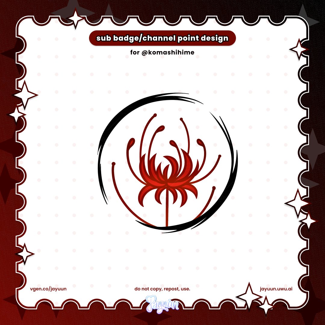 jayuunco's tweet photo. ୨୧ Sub Badge / Channel Point Design
୨୧ #VGenComm for komashihime

Thank you for working with me!
♡ + ↻ are appreciated~ 
#VTuberAssets https://t.co/PxwIhx7m5E