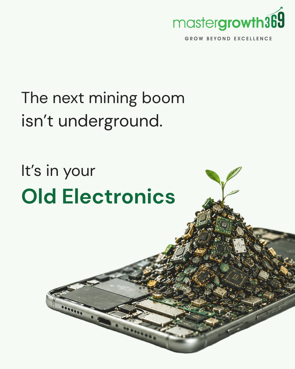 Mastergrowth369's tweet photo. India's e-waste challenge could become one of its biggest resource opportunities.
Here's a quick visual deep dive into the industry. 
#Finance #AIF #Investing #EWaste #Sustainability #Recycling #CircularEconomy https://t.co/HmHRVrmMen