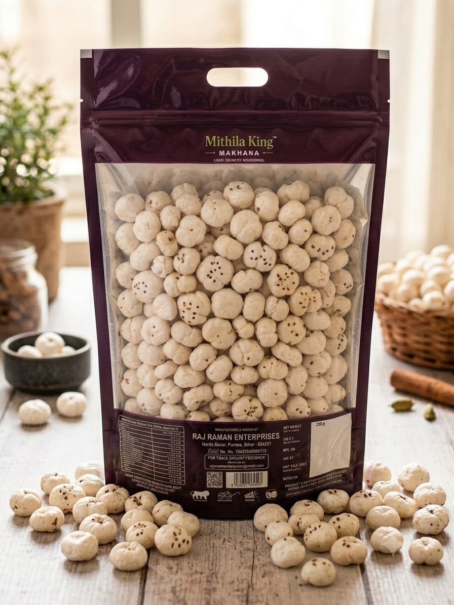 saumyak8's tweet photo. Ready to serve the pride of Bihar with this premium Makhana (Fox nut) brand "Mithila King"👇🏻
Trademark proprietor - Raj Kumar Keshari (Raj Raman Enterprises)
#Mithila_King_Makhana❤️
@Bihar_se_hai @AgriGoI @IndexBihar @HorticultureBih @icarindia https://t.co/pANbkrTE3H