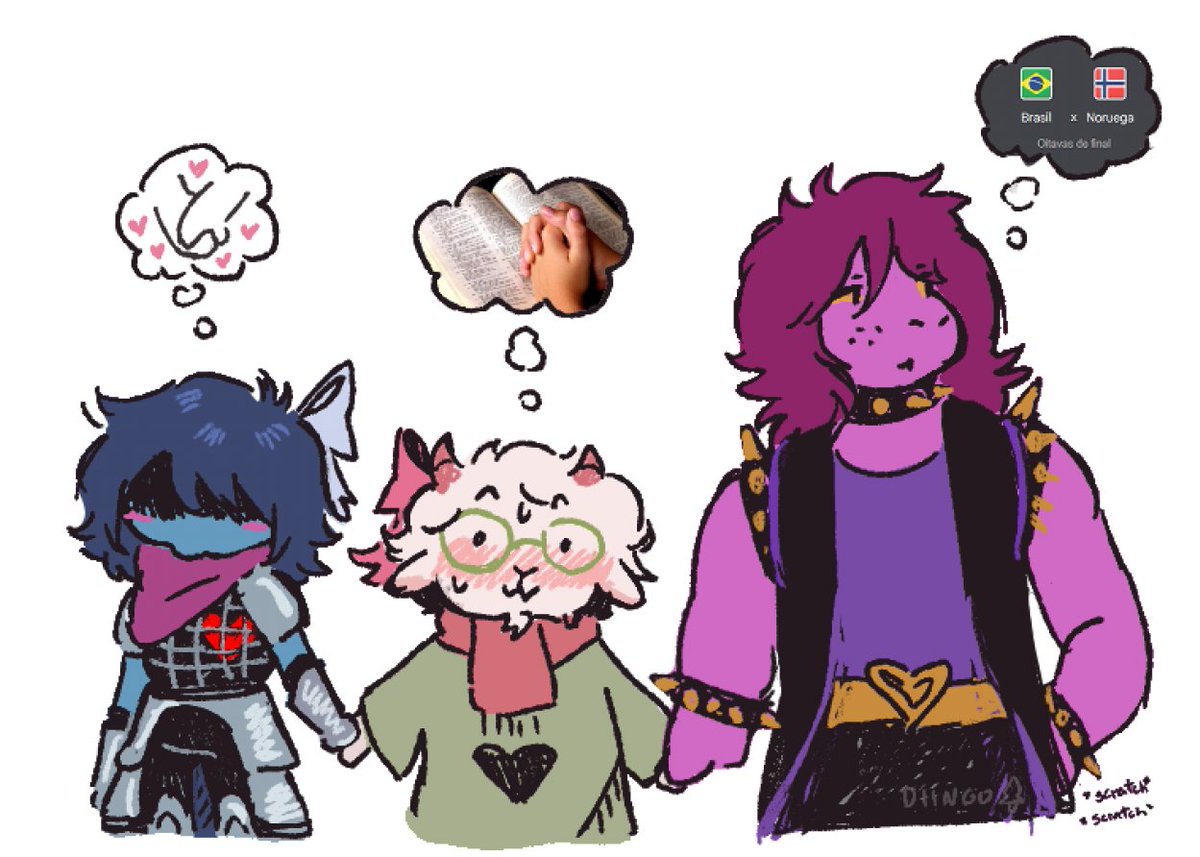 diingo_bell's tweet photo. pessoas nao entenderam q adolescentes pensam besteira 90% do tempo entao agora o ralsei esta pensando em biblia igreja orar etc https://t.co/uzvF3m6wjN