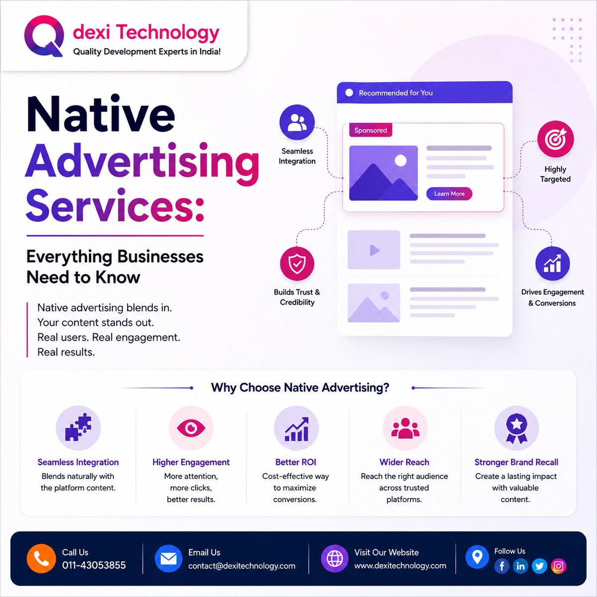 QdexiTechnology's tweet photo. Reach the right audience with Native Advertising Services that blend seamlessly with content, boost engagement, and drive better conversions.
#NativeAdvertising #DigitalMarketing #ContentMarketing #OnlineAdvertising #MarketingStrategy
Read more:- https://t.co/2jiBllZUCK https://t.co/CMFJnvvpDS