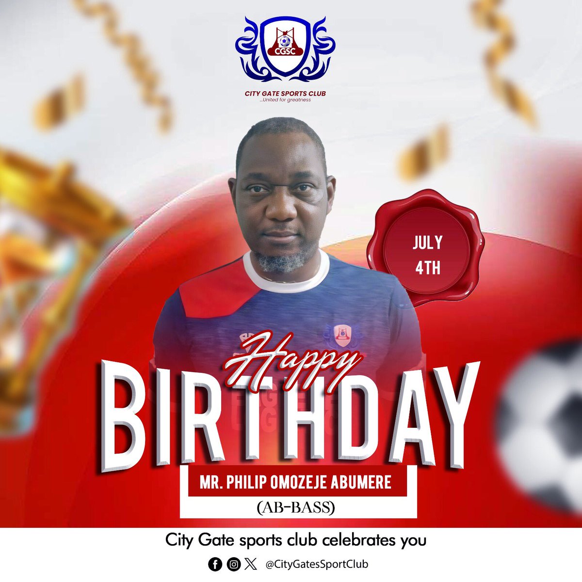FC_CGS's tweet photo. Dear Omophil on this special day we celebrate with you 
Happy Birthday to you sir

#happybirthday #citygateabuja https://t.co/zTznb4SEoS
