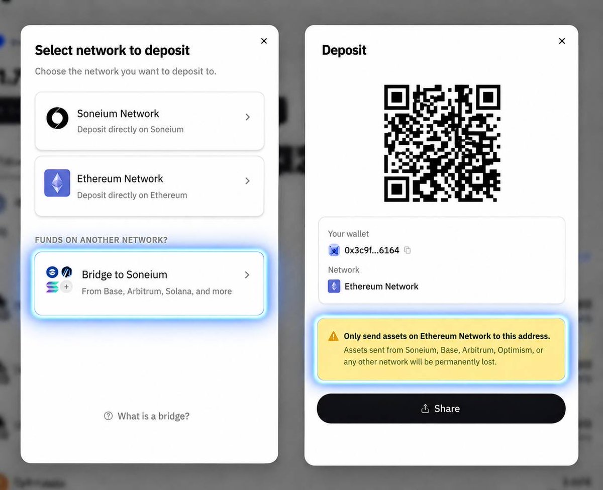 NoneG94401's tweet photo. If you want send funds to your @StartaleApp wallet, please note that it's a smart contract wallet. It does not support direct transfers from OP, Base or ARB . So your funds will be lost forever

please use the 'Bridge to Soneium' feature to bridge your funds to @Soneium correctly https://t.co/HSNTqQHN5j
