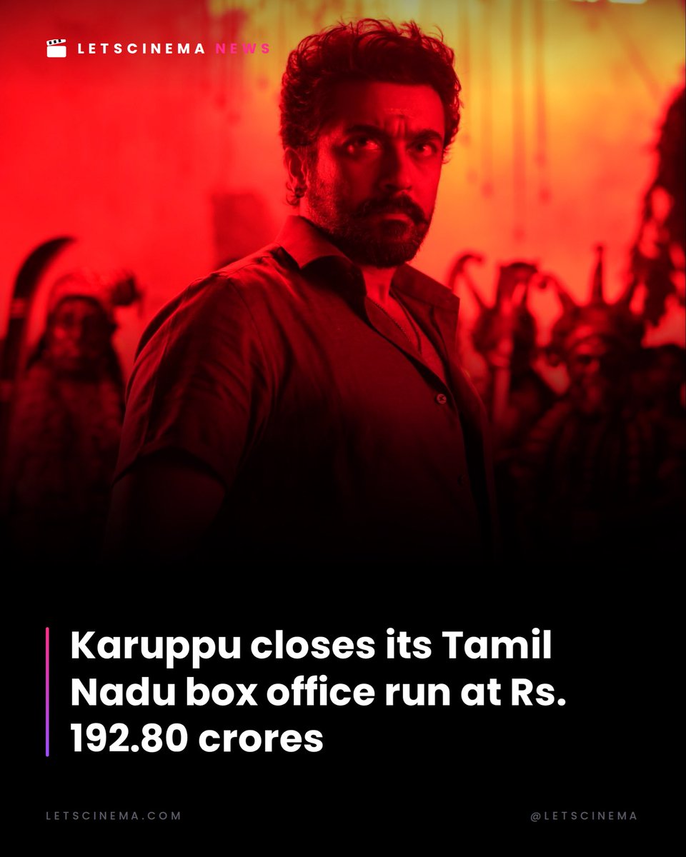 letscinema's tweet photo. KARUPPU — TN closing 192.80 crores. https://t.co/2vF1oJq2sE
