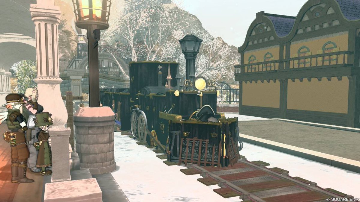 d_xM4k1Na's tweet photo. 庭のハウジングで蒸気機関車を作った！

#DQX #Mk4rtWorks
#ドラクエ10ハウジング https://t.co/CXiDFoUk10