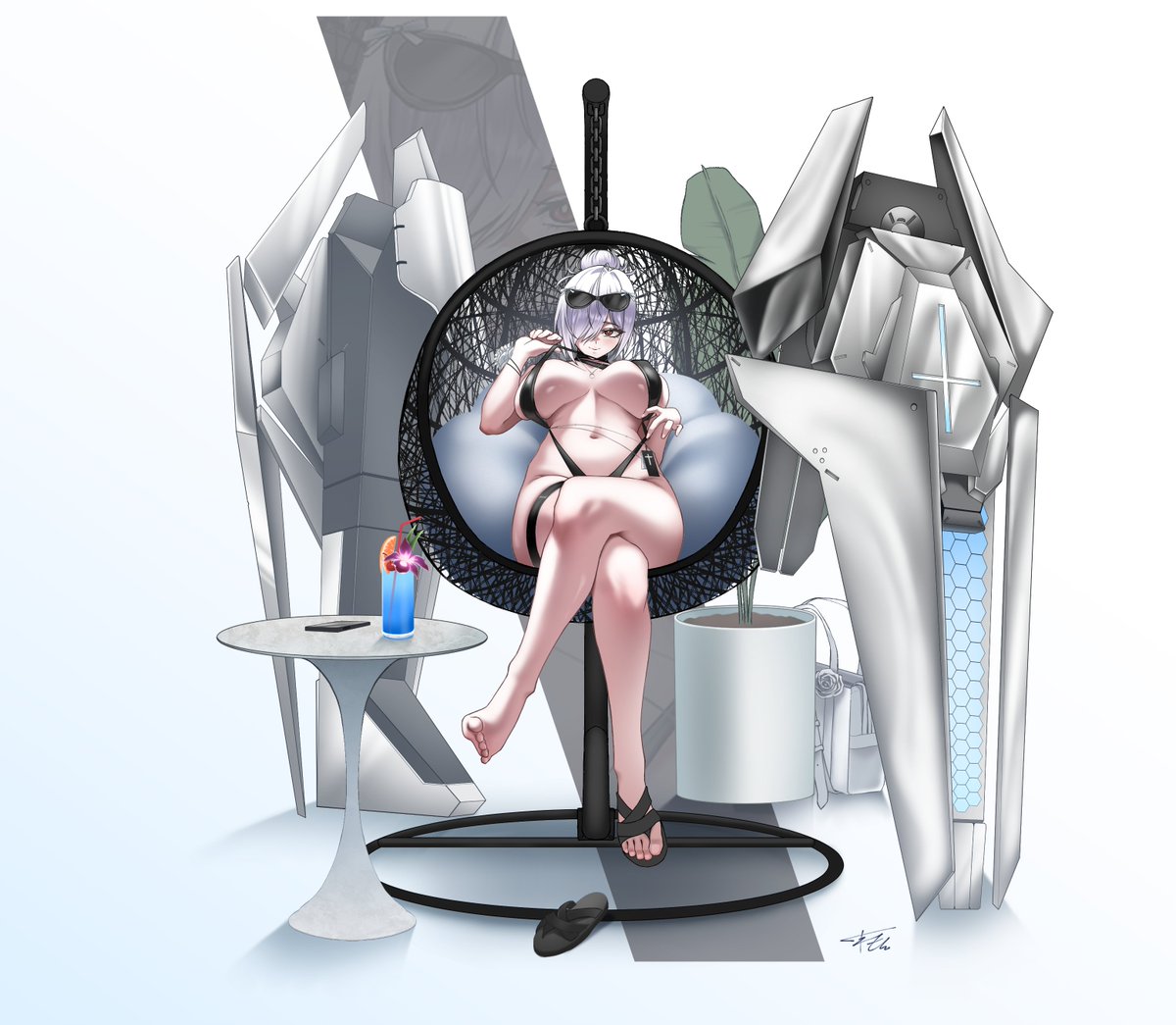 kure_mon_'s tweet photo. シンデレラ：クリスタルウェーブ
アクスタにしたかったからコスガチャ立ち絵風に描いてみました🙌
#NIKKE https://t.co/MXbwQ1En97