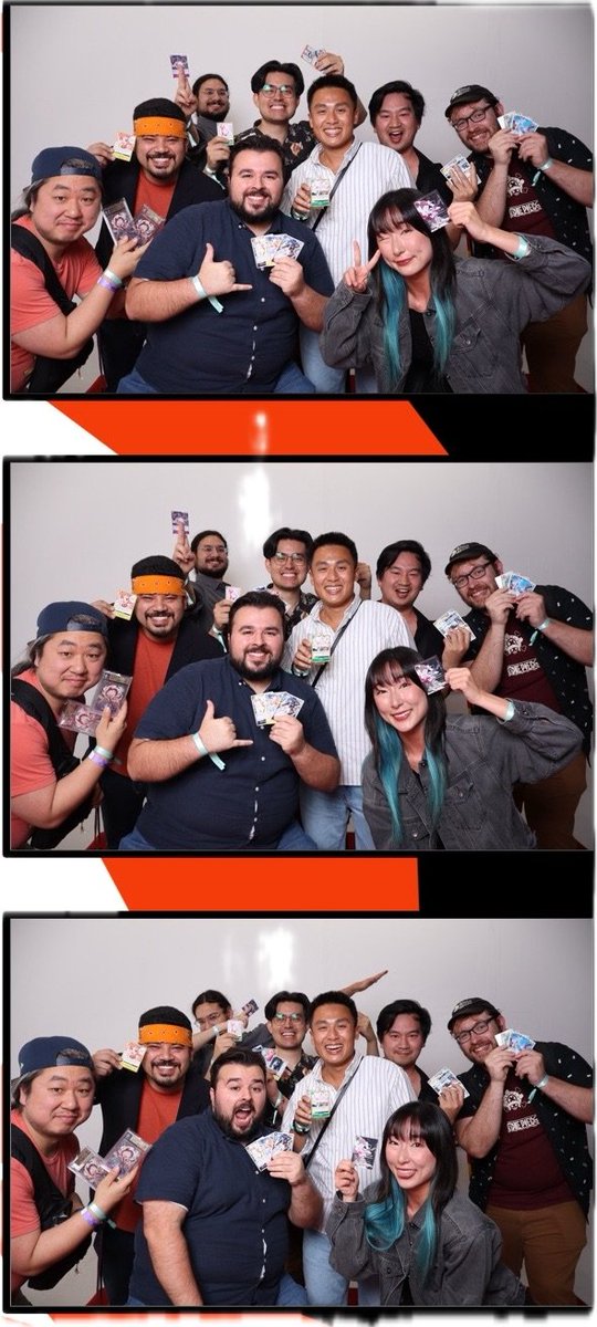 The_Egman's tweet photo. Fun Event and happy @TheMightyMic and @AFoamsmith were able to pull a manga!

Happy to see so many One Piece Card Game Creators involved. Also had some good talks with @TeamAPS and taught @ruxin34 some One Piece as well!

Shout outs to @NRGgg for hosting the event/hope there are more to come!