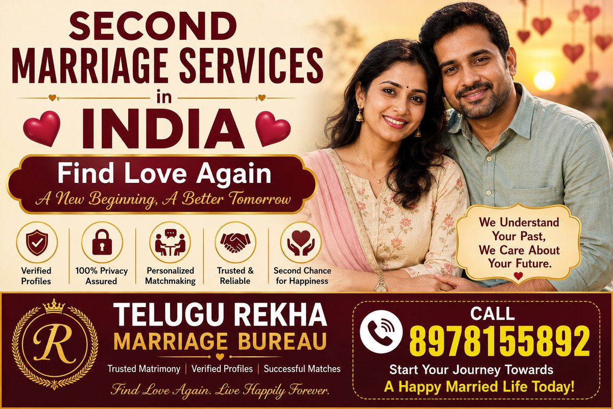 BureauRekha's tweet photo. Second Marriage Services in India β Find Love Again with Telugu Rekha Marriage Bureau ,
Call- 8978155892 https://t.co/OnnSsBOV1h
#marriage #wedding #matrimony #hyderabad https://t.co/26VeFjaXiF