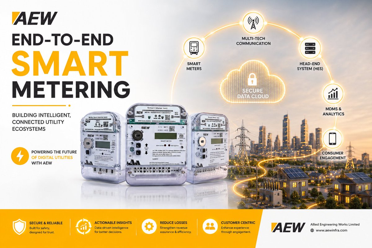 AEWLimited's tweet photo. Discover how AEW is driving digital utility transformation through end-to-end AMI solutions, advanced communication technologies, and future-ready platforms powering smarter energy networks.
Read our article: https://t.co/VR5nOt3LhQ
#AEW #SmartMetering #EnlitAsia https://t.co/xucxHxOyE7