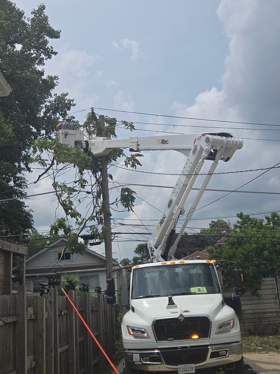 ComEd's tweet photo. Our crews continue restoring service following multiple rounds of severe storms that affected more than 250,000 customers across our service territory. Damage assessment and restoration efforts remain ongoing, and outage numbers may continue to change as additional impacts are identified. Thank you for your patience as we work to restore power safely and as quickly as possible.