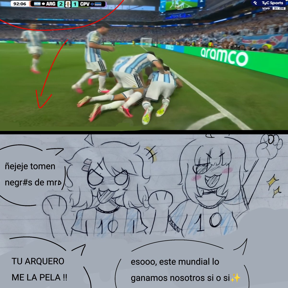 MiaMendoza42136's tweet photo. JSJASJ ESTA FUERON SINCERAMENTE MIS REACCIONES 🥸
#futbol #mundial #goles #argentina #caboverde #dibujo #goles https://t.co/G59SHQxcQa