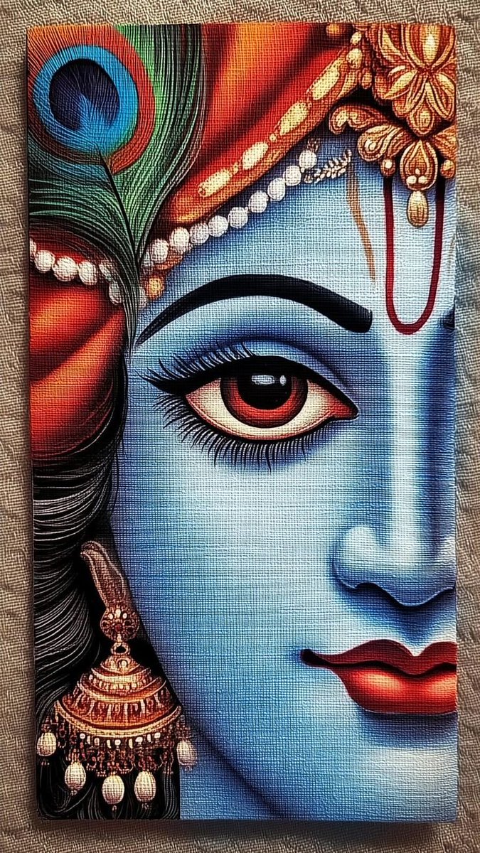 janvisinghh's tweet photo. 🕉️🌿 The tilak, the crown, the peacock feather — every detail whispers the timeless essence of Krishna. 💙✨
#LordKrishna #DivineLove #Bhakti https://t.co/B9pzd0MOBp