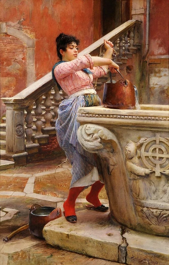 ergue27's tweet photo. ¡Buenos días y feliz fin de semana!

"Joven veneciana en la fuente",  del pintor austriaco Ludwig Johann Passini (1832–1903). https://t.co/VNyXuoqQ8P