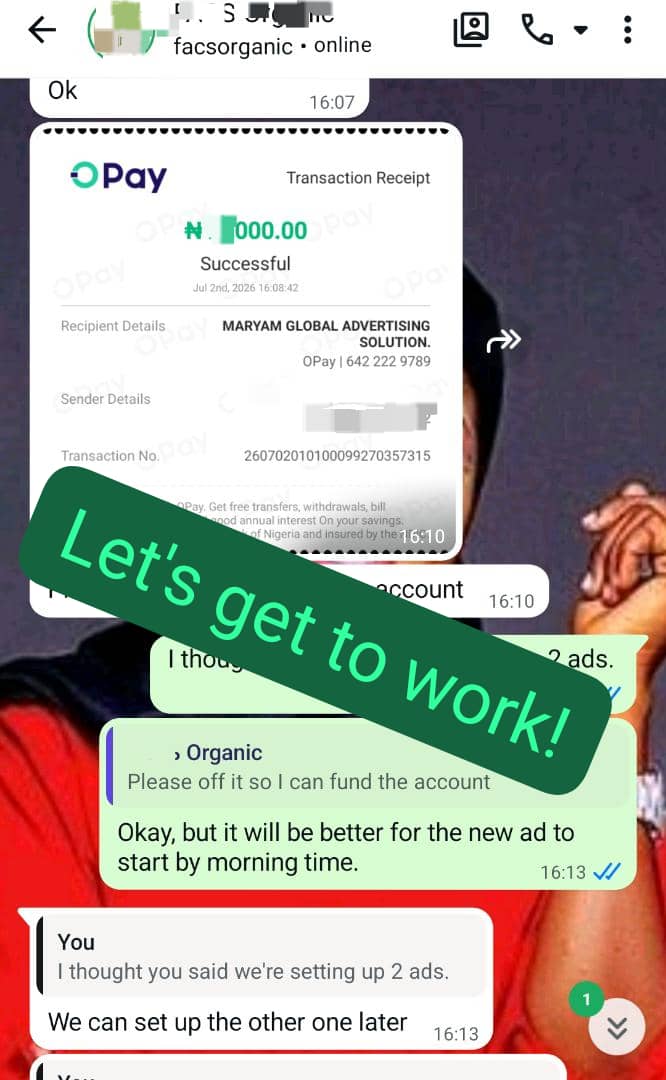 CoachMaryam_I's tweet photo. Most people think running ads is about pressing 'Boost Post.'

It's not.

There are 3 things that determine whether your ad makes money

 or wastes it and I'll be breaking all of them down right here.

Follow this page and take notes. Your business depends on it. 

1. Your ad set up, if you set up ad wrongly, you will get wrong

 outcome. Starting from your campaign objective, targeting etc.

2. Messaging,  if your offer is 100% good and your messaging is

 bad, expect no result 😉. Your creative, ad copy must scream 

Your target audience needs, pain point!. Not lovely dovy!.

3. Your patient, see just like new wedded couple, your new ad too 

needs patient. Don't be eager to turn off ad! Give it at least 72 

hours! to run before you conclude either its bad or not!.

If you sell anything online and you want more sales! Check my C.S 👇
