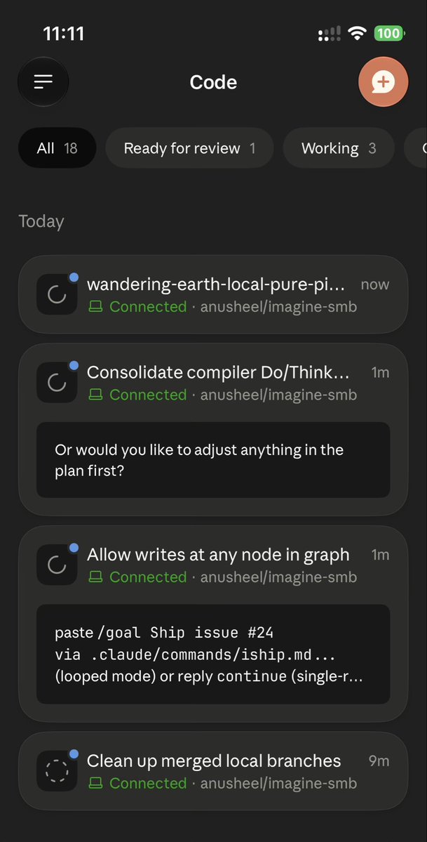 anusheel_sf's tweet photo. Finally gave in to switching to iPhone for coding! Needs a strong harness though….
I now open cmux terminals automatically on my laptop…. https://t.co/zhPsjFN9Ld