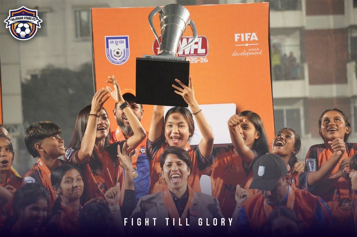 RajshahiStarsFc's tweet photo. Champions at home. Ready to conquer Asia. 🏆⭐

Rajshahi Stars FC begins its #AWCL journey with the heart of champions. 💙🧡 https://t.co/aWwoQNc6jX