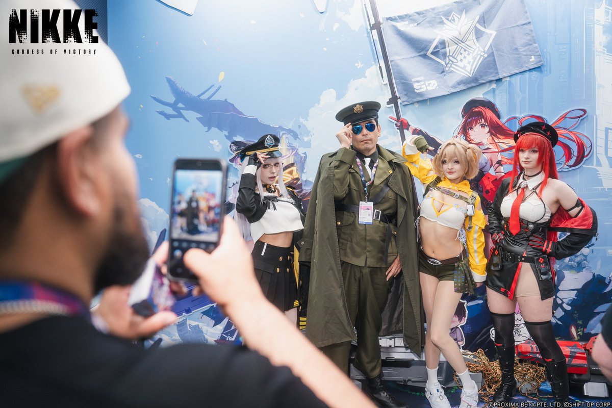NIKKE_en's tweet photo. 【NIKKE ANIME EXPO 2026】

What an incredible time we've had so far! 

Thank you to all the Commanders who joined us at Anime Expo 2026! We can't wait to see even more of you on Day 3 and Day 4.

And don't forget—get ready for the Dev's Secret Mission on July 4 at 3 PM. Stay tuned, Commander! 
#NIKKEAX2026