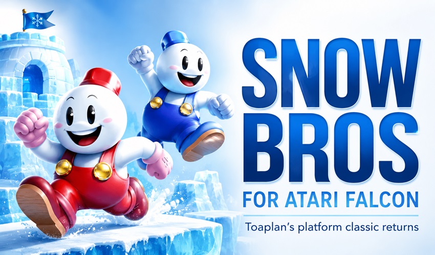 AmigamagazineGA's tweet photo. Snow Bros is coming to Atari Falcon, and it’s more than retro news. Toaplan’s 1990 arcade platform classic meets 030 hardware in a sharp F030Arcade port built for serious arcade fans. #AtariFalcon #SnowBros #RetroGaming https://t.co/3vmZajfCAt https://t.co/eTQS9vx97D