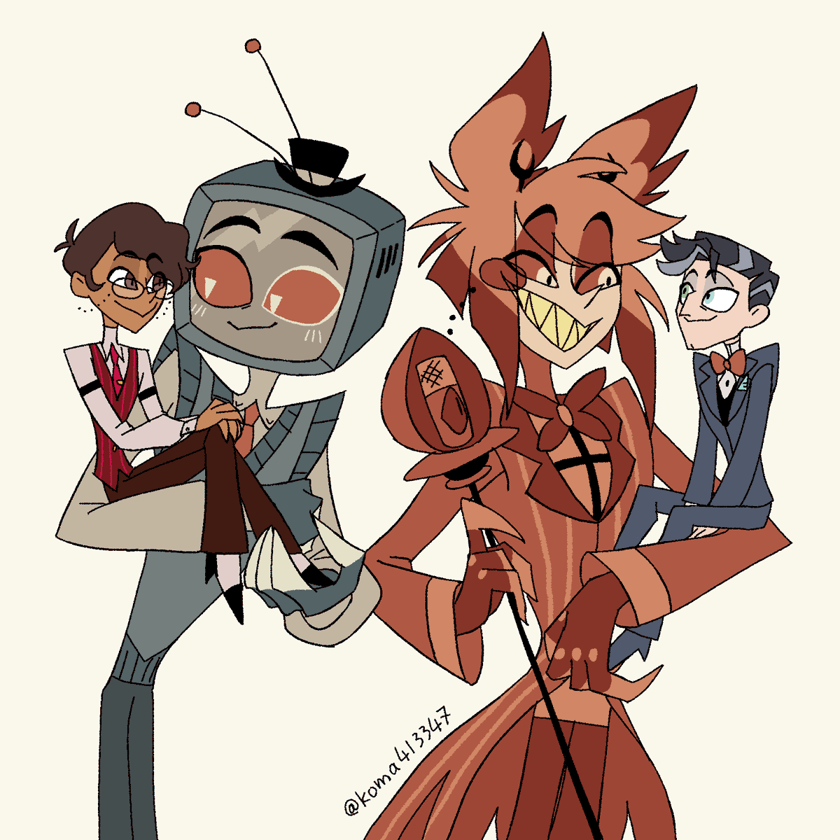 koma413347's tweet photo. 生前の旧友を抱える。
#HazbinHotelAlastor #HazbinHotelVox https://t.co/JMhOcM1aU6