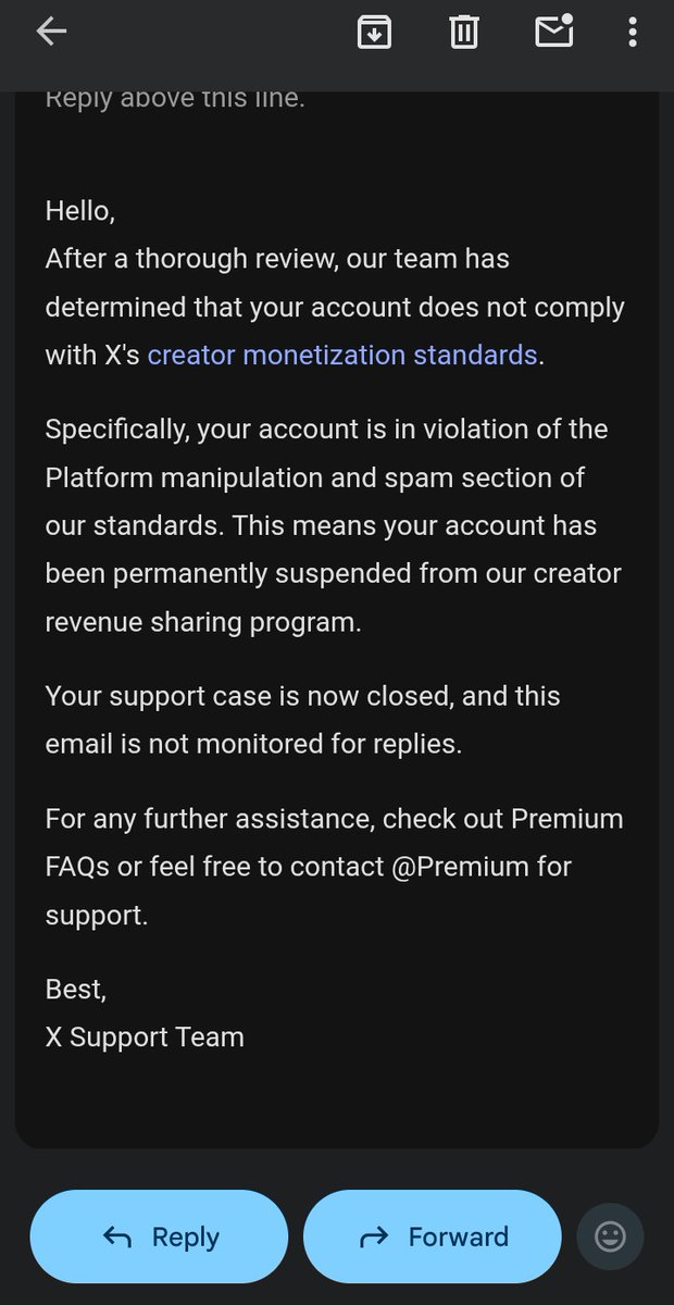 Nothing_isfunny's tweet photo. I just woke up to this guys. 😭 My account has been permanently removed from the ads revenue sharing due to violation of some rules. @grok do I have a chance for it to be restored? https://t.co/443BLtQXeE