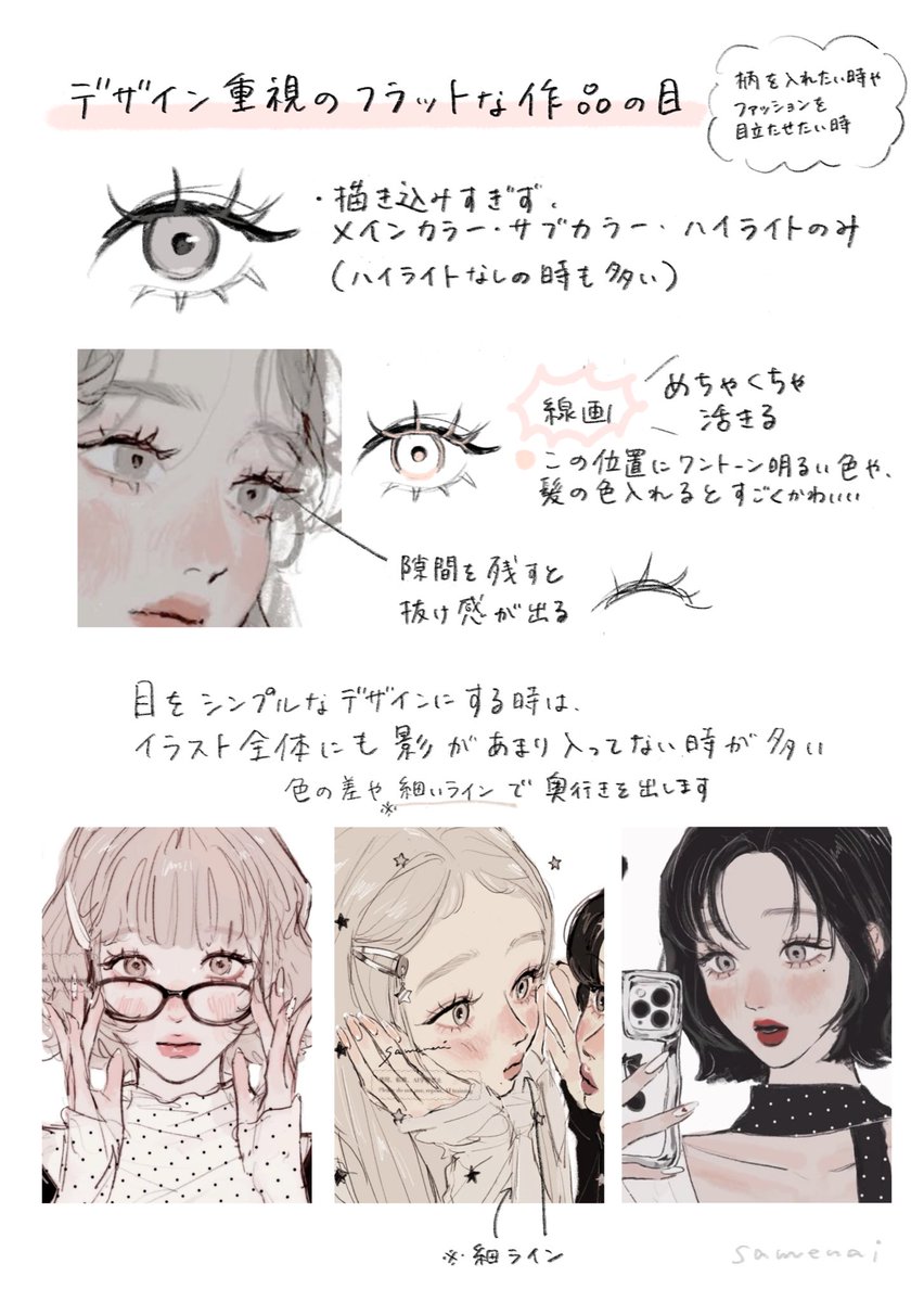 samenai_ymkr's tweet photo. 目のデザインってすごく大事！！
私なりの目の描きわけメモ🗒️ https://t.co/hEyZBEdvLa