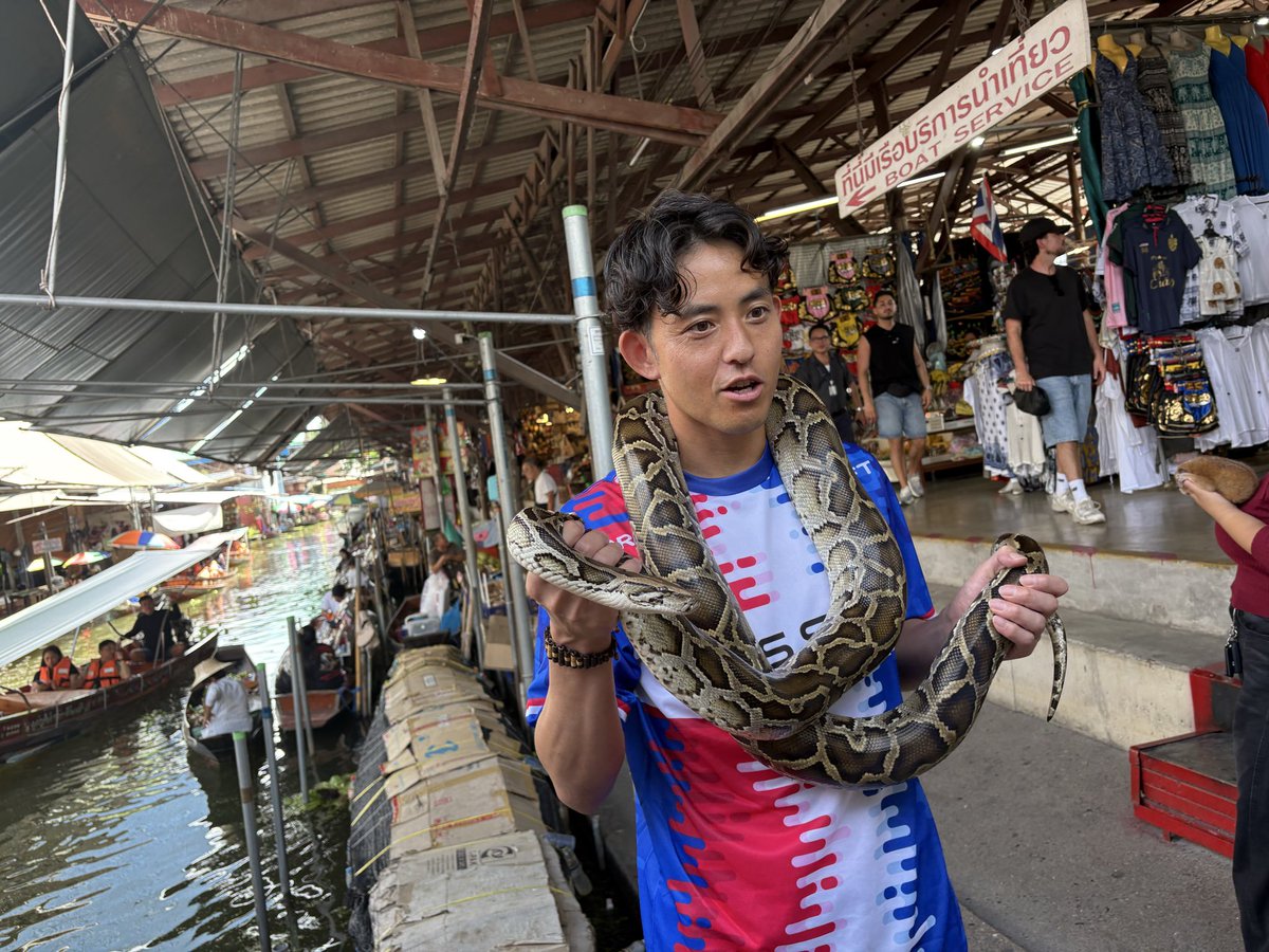 prompt_fmarinos's tweet photo. 世界の果てまで飯倉大樹🌍
#飯倉大樹 選手、タイにタイ冒険！🇹🇭

フルバージョンはトリコロールプラスにて公開中👉 https://t.co/GvBBY7IByx

未公開写真公開📸🐘🐍

#fmarinos
#飯倉大樹ごきげんプロジェクト https://t.co/UcVUk3dTih