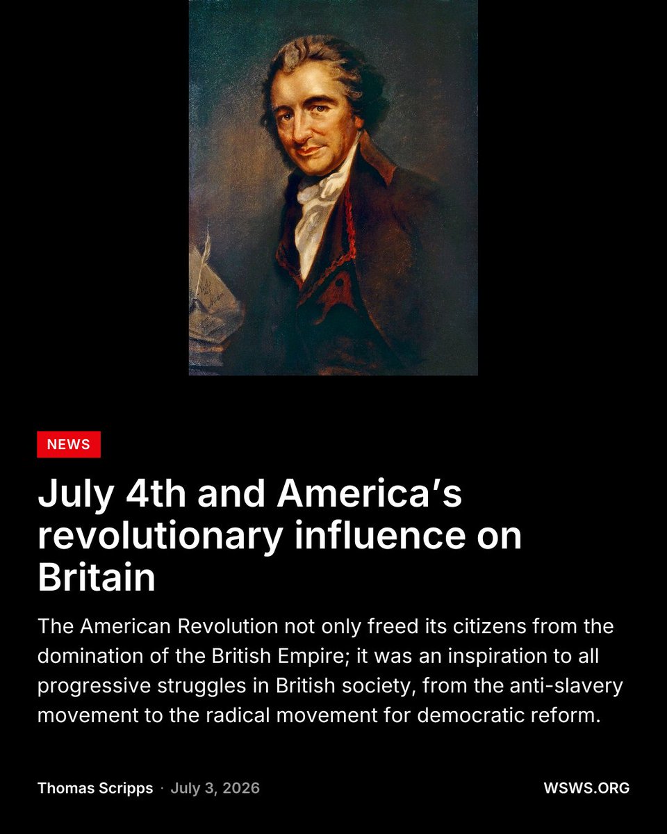 Andre__Damon's tweet photo. The American Revolution not only freed its citizens from the domination of the British Empire; it was an inspiration to all progressive struggles in British society, from the anti-slavery movement to the radical movement for democratic reform. https://t.co/8yzdhIvkgX