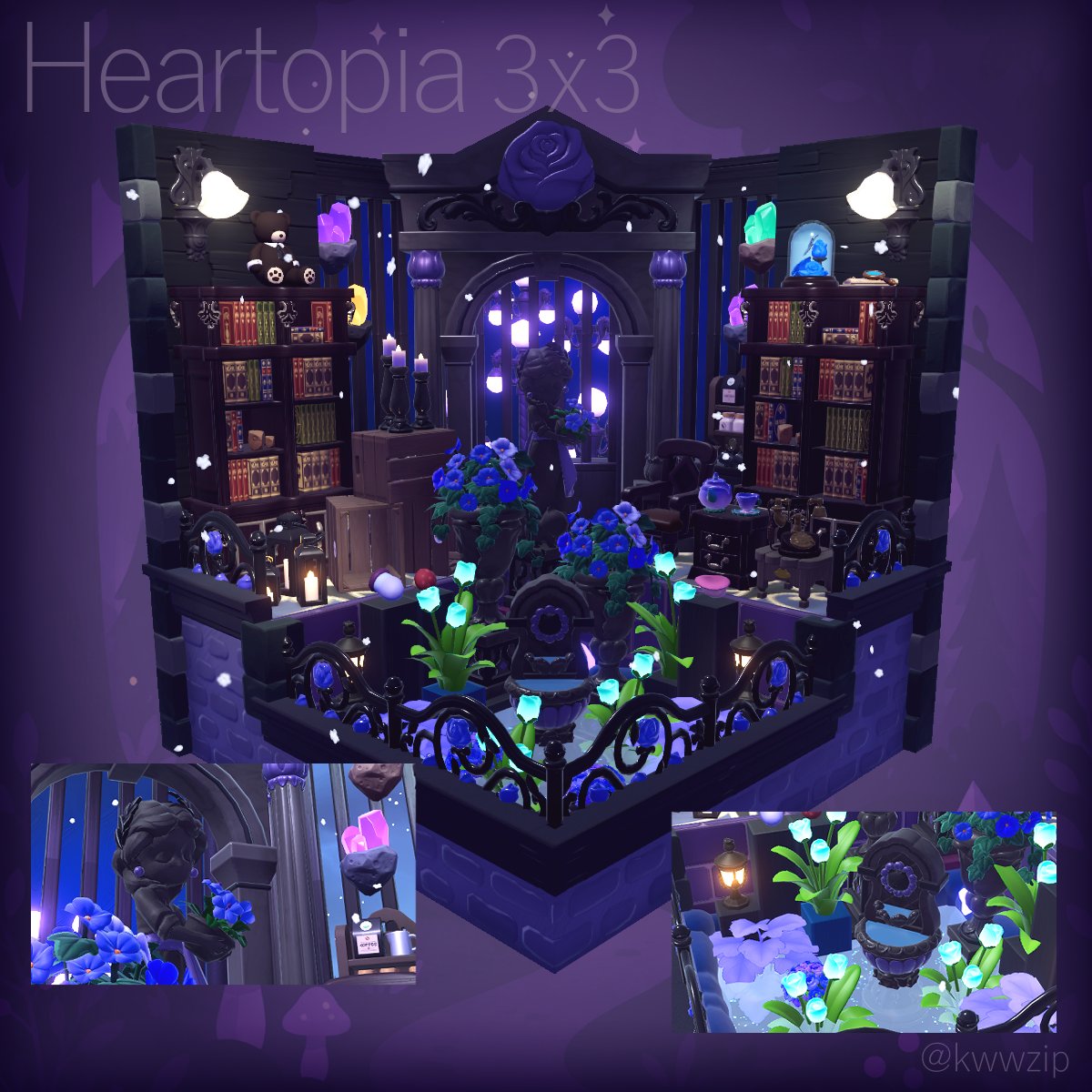 kwwzip's tweet photo. 3×3 layout
魔法つかいの図書館🌙
#Heartopia 
#ハートピア建築部 https://t.co/VqbbLGI1AL