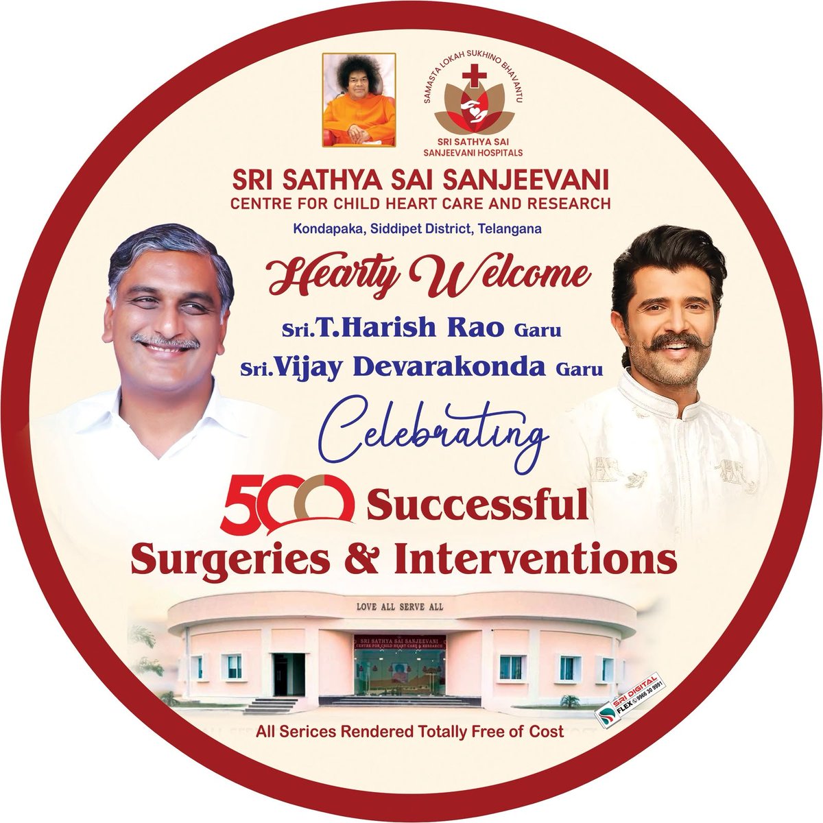 KakashiRashmika's tweet photo. Our Rowdy @TheDeverakonda alongside Sri T. Harish Rao Garu at a truly meaningful event celebrating 500 successful child heart surgeries &amp; interventions. ❤️

Saving little hearts is the greatest achievement. Congratulations to everyone involved! 👏

#VijayDeverakonda #HarishRao https://t.co/AVmvFNvPG6