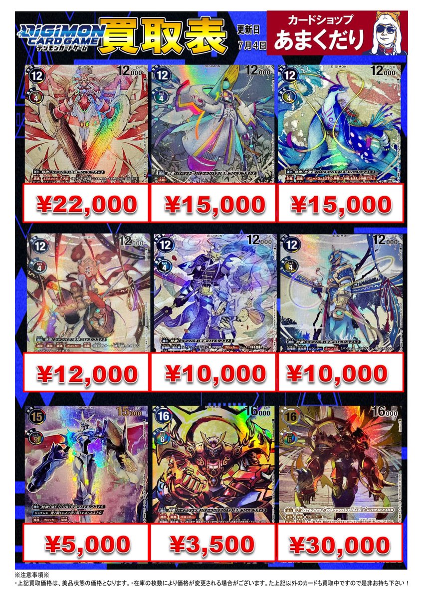 デジモンカード　バラ売り 👾デジモンカード買取情報👾 最新弾「DIGITAL WORLD SHAMBALA」現在の