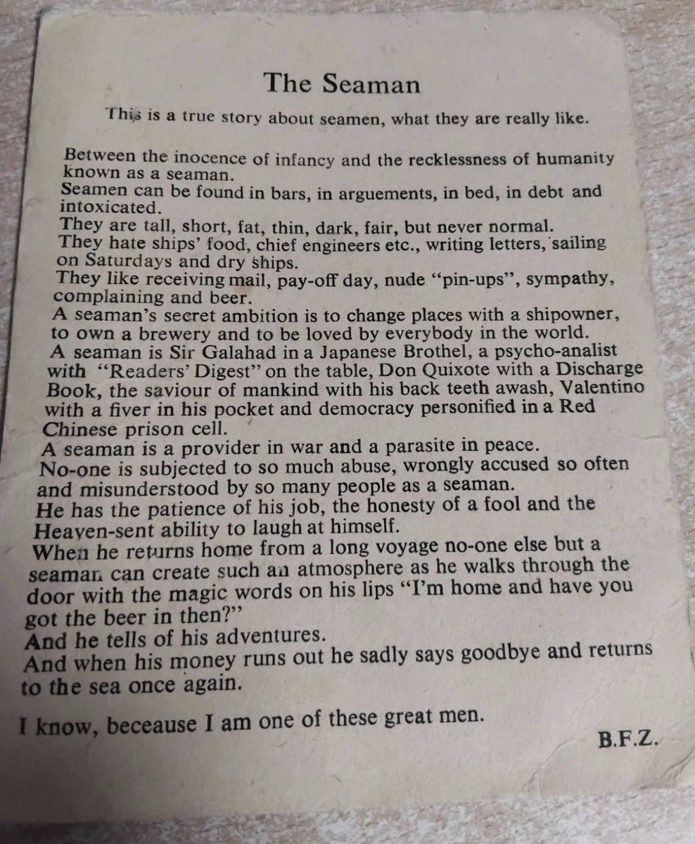 CaptJonda's tweet photo. The Seaman. https://t.co/cyzRzlb4Va