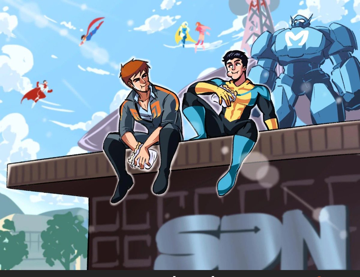 FarmIykay's tweet photo. Dispatch and invincible crossover art
Artist: @tifatena https://t.co/bfgBEOYmcd
