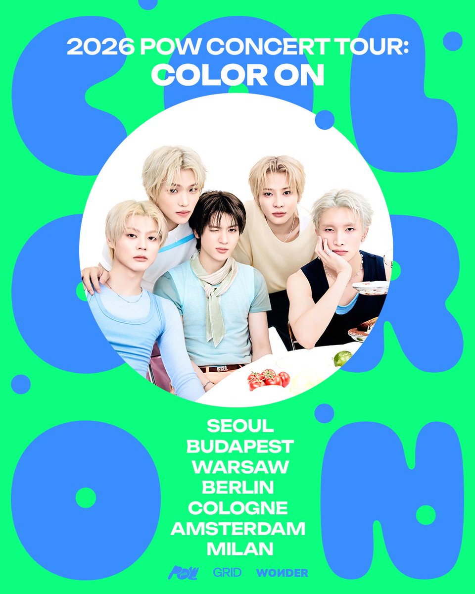 POW_grid_France's tweet photo. 📢 2026 POW CONCERT TOUR : COLOR ON annoncé ! 🎤

📍 Séoul • Budapest • Varsovie • Berlin • Cologne • Amsterdam • Milan

🇫🇷 Pas de date française malheureusement. 🤍

#POW #파우 #POWTOUR #COLORON_POW #GRID #그리드 https://t.co/8pWPneq8Ye