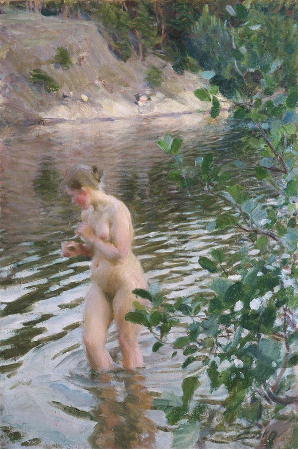 ArtorOtherThing's tweet photo. Anders Zorn - Shivering (The Bather), 1894 https://t.co/QNjPqUum3A