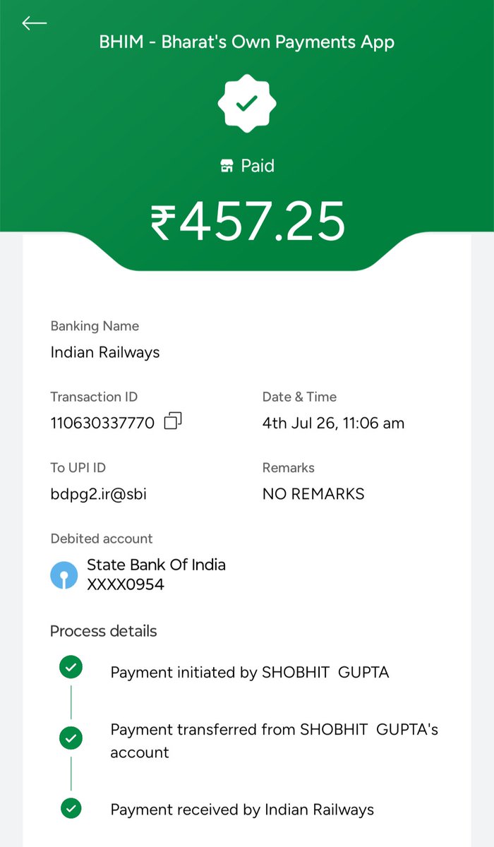 shobhitind98's tweet photo. Transaction ID has been generated, but my booked ticket is still not showing in the RailOne app. Kindly look into this issue and resolve it at the earliest.
#RailOne #IndianRailways #RailOneApp #TicketBooking #RailwaySupport #CustomerSupport @RailMinIndia @IRCTCofficial https://t.co/M1IoPkOnlG