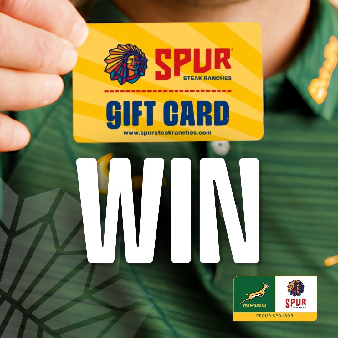 SpurRestaurant's tweet photo. Competition time! 🏉 

We are giving away 5x R200 Spur vouchers this Saturday! 

To enter, reply with your score prediction for the half-time whistle and tag your rugby squad. 

Entries close strictly at the half-time whistle! #SpurXSpringboks #BringingPeopleTogether #SpurComp https://t.co/2g2K6sBRio