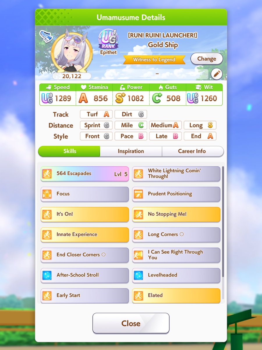 biwalullaby's tweet photo. None of my support cards finished their chain event so I’ll need to try another run later, but golshi is now my third ug rank 🥹 https://t.co/ympVV9wZJ1