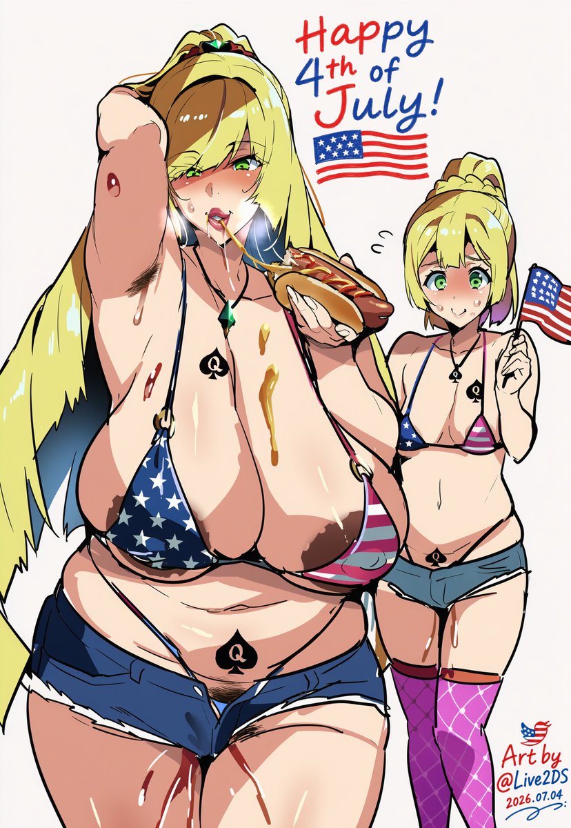 Live2Ds's tweet photo. Lusamine and Lillie wish you a happy #4thofJuly 🇺🇸❤️🤍💙

#pokemon https://t.co/VprQlDjOmB