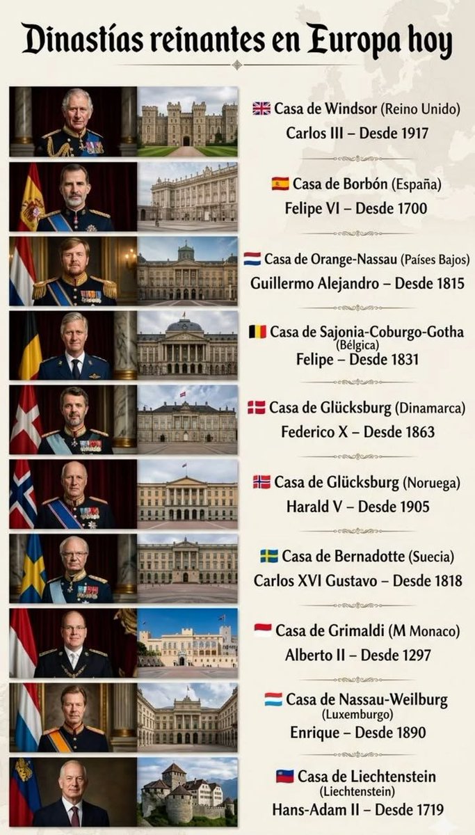 _constitucion78's tweet photo. Dinastías reinantes en Europa en la actualidad https://t.co/vvc4UkPDVf