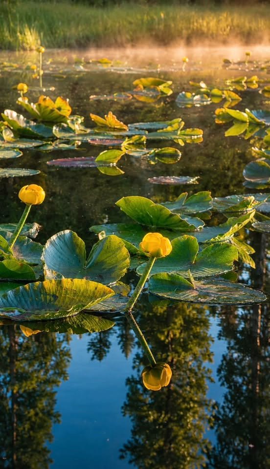 Georgia998044's tweet photo. The reflections on the lake, the wildflowers along the shore, and the stillness of the morning create a kind of beauty that’s hard to put into words. https://t.co/0bmSC0yMI4