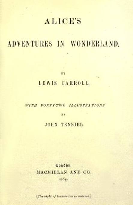 IveserVenezia's tweet photo. 4 luglio 1865
Il reverendo Charles Lutwidge, alias Lewis Carroll, pubblica "Le avventure di Alice nel Paese delle Meraviglie" (titolo originale "Alice's Adventures in Wonderland") https://t.co/ZFitvXdr4R