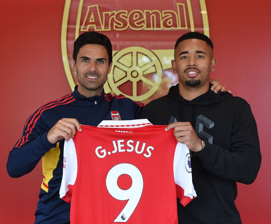 afcstuff's tweet photo. On this day in 2022: Arsenal announced the signing of Gabriel Jesus from Manchester City for a fee in the region of £45m. ✍️🇧🇷 https://t.co/wsUsbIObZ8