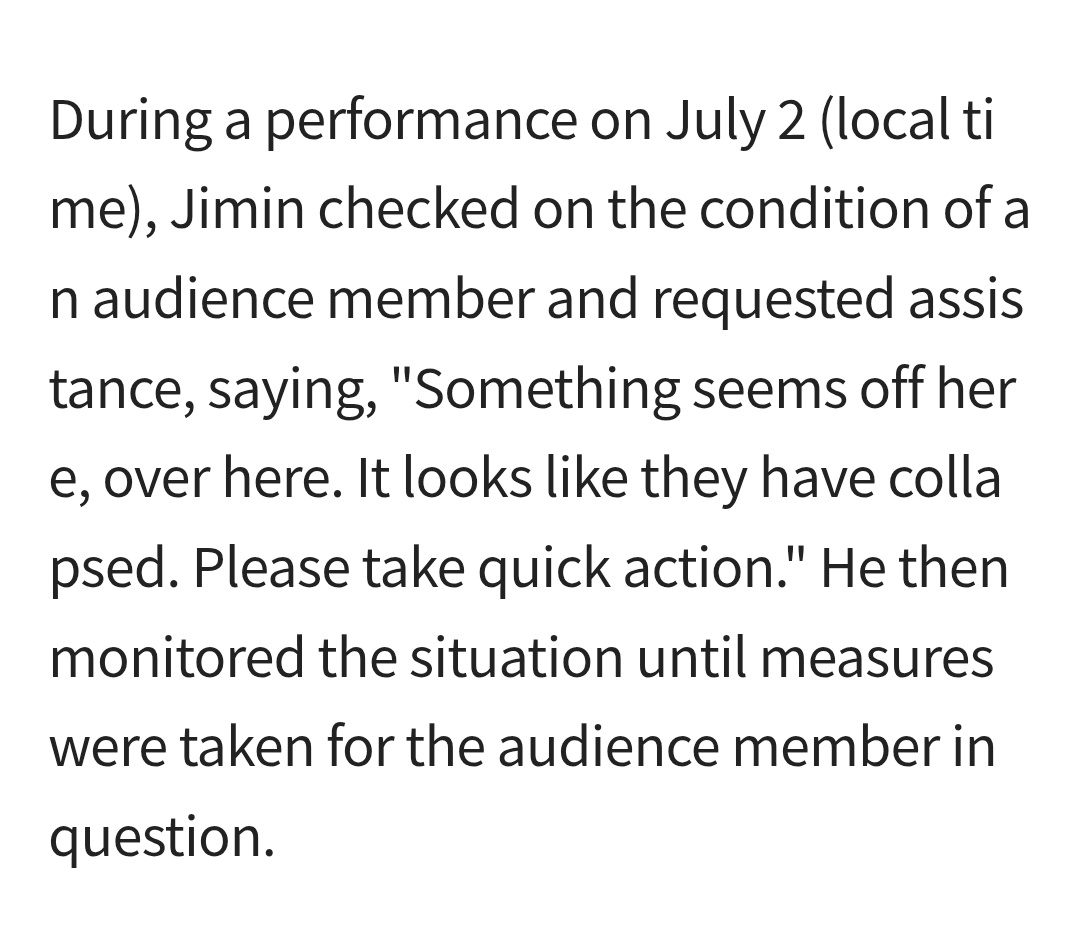 afro_jimin's tweet photo. All the K-media today about how #Jimin touches hearts with his thoughtful actions during Brussels show https://t.co/qccm4Xz9Qz
