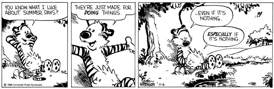 ClassicStrips's tweet photo. Calvin and Hobbes 
Bill Watterson 07.04.86 https://t.co/gaooU1HLyO