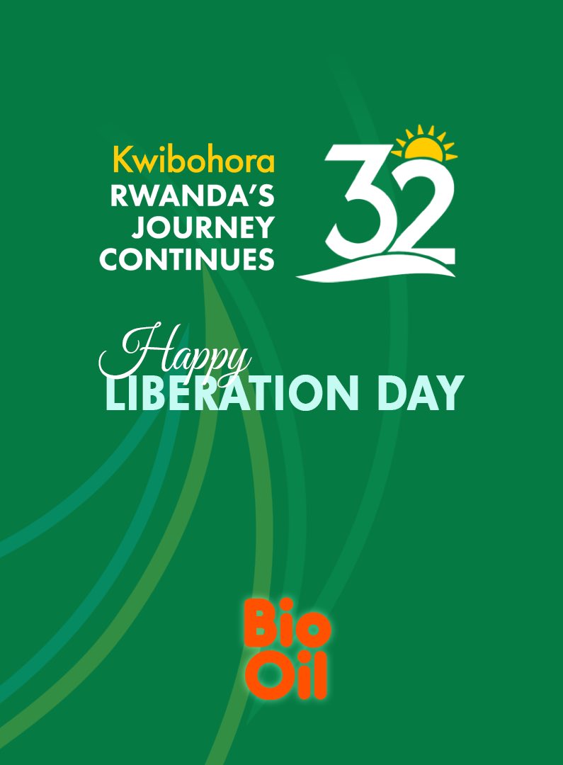 Bio_OilRw's tweet photo. Happy Liberation Day!

#Kwibohora32 https://t.co/Tj5TGGcC8J
