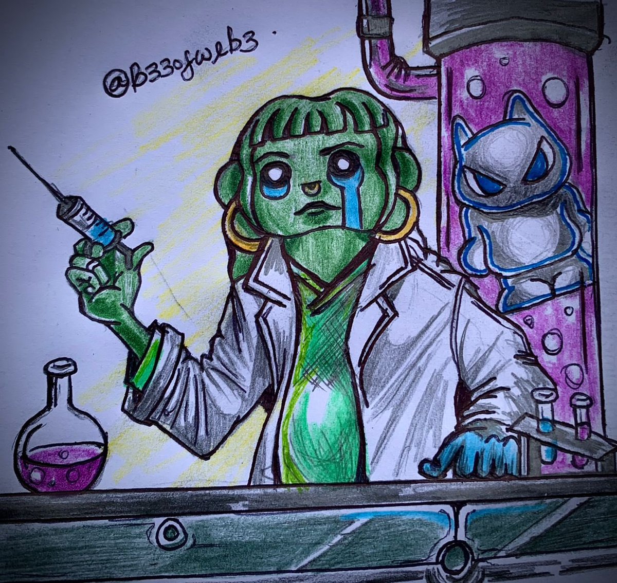 B33ofweb3's tweet photo. Gm @betty_nft 
Gm @TheGodPull 

Betty is in the lab cooking us a good one!, It’s all aligned to be great ! 

Saw the energy @TheGodPull is amassing and had to create this one for the pull!

I hope Betty loves this pull I made with my pencils as much as I loved making it ❤️

TGP ! https://t.co/zK7dUtxRp9