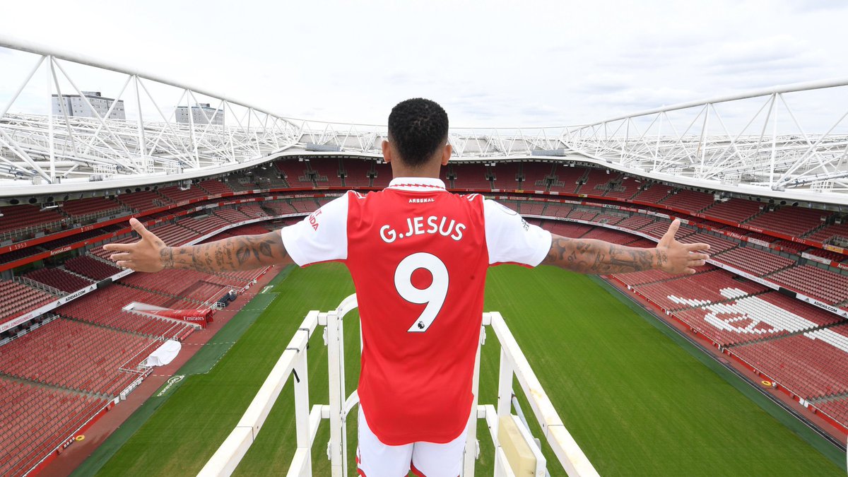 afcstuff's tweet photo. Announcing Gabriel Jesus as an Arsenal player in style, on this day in 2022. ❤️🇧🇷 https://t.co/UciHJ1Z9mm