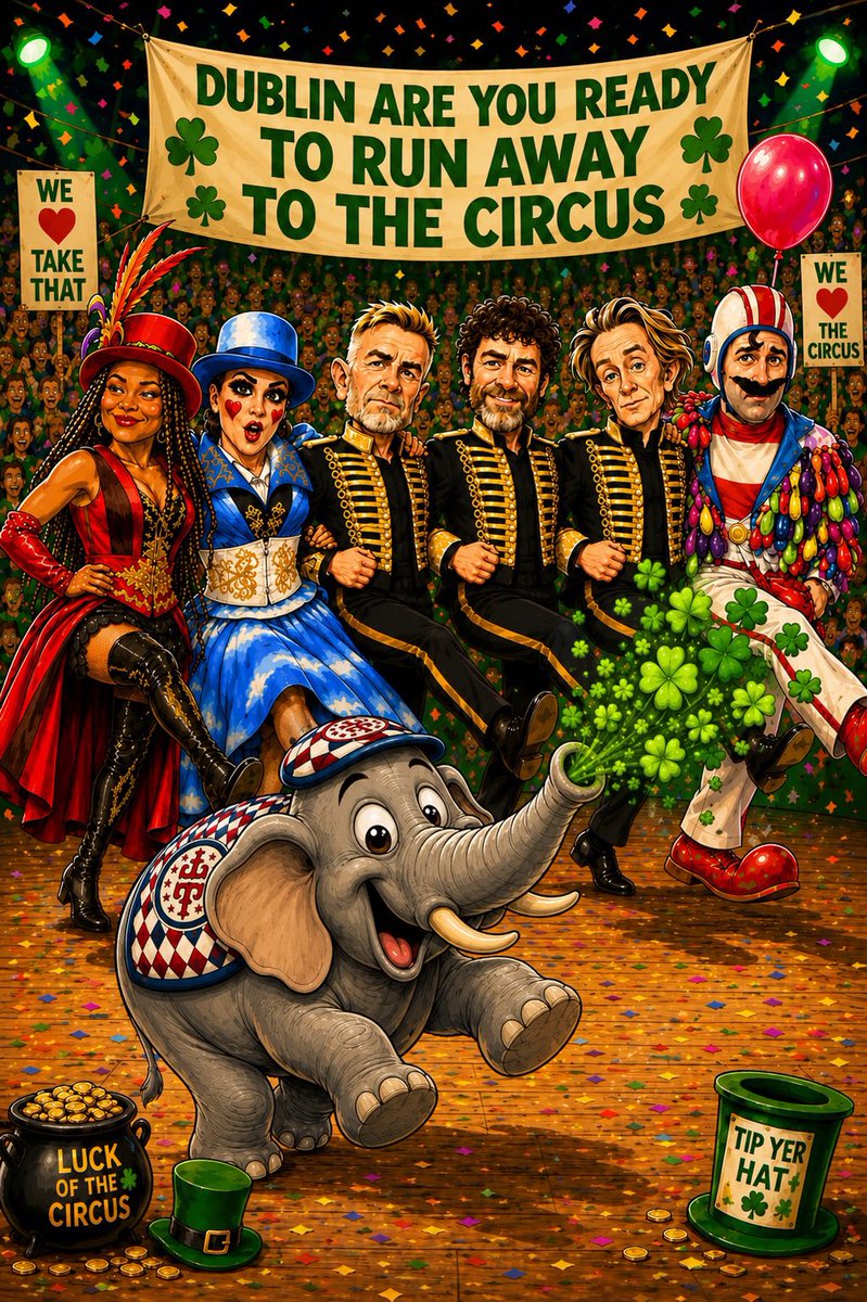 ACanadine's tweet photo. Who’s ready for one last hoorah 🎪🐘🤡🔥🍀🥳🇮🇪 have the Greatest Day everyone xx
@takethat @GaryBarlow @OfficialMarkO @iamzoebirkett #garybarlow #howardonald #markowen #takethat #thecircustourfinale https://t.co/AmiORDUfoC